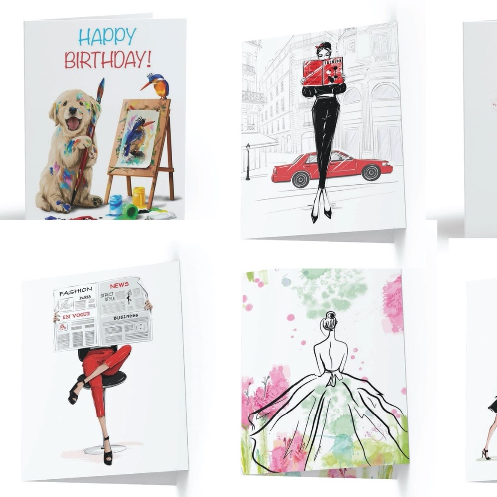 x2 Poshmark Thank You Cards Fashion Girls Birthday Cards Greeting Cards Envelope
